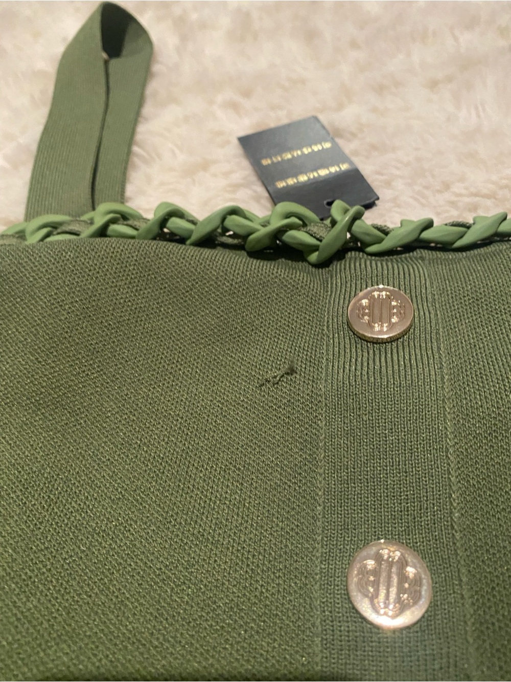 Maje Olive Green Cropped Knit Tank Top - Picture 5 of 5